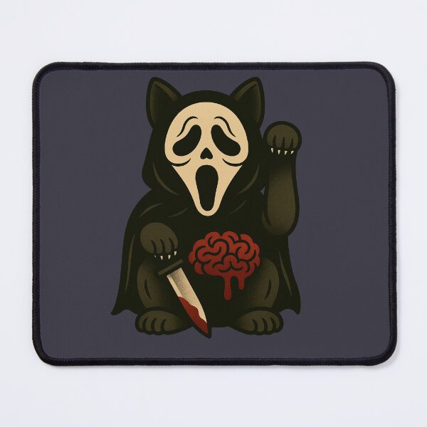 Item preview, Brain Slayer – Creepy Cat in Masked Cloak – Horror Maneki Neko #8 designed and sold by TravisCats.
