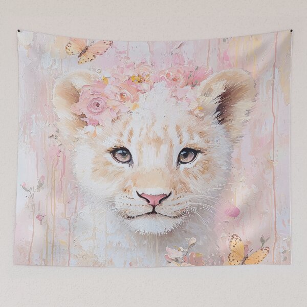 Artikelvorschau, Löwenjunges Kinderzimmer Kunst Skurrile Fantasy Märchen Tierjunges entworfen und verkauft von PrincessArtwork.
