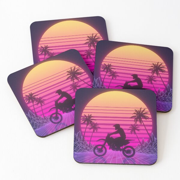 Item preview, Vaporwave Rider: Sunset Moto  designed and sold by KoolArtDistrict.