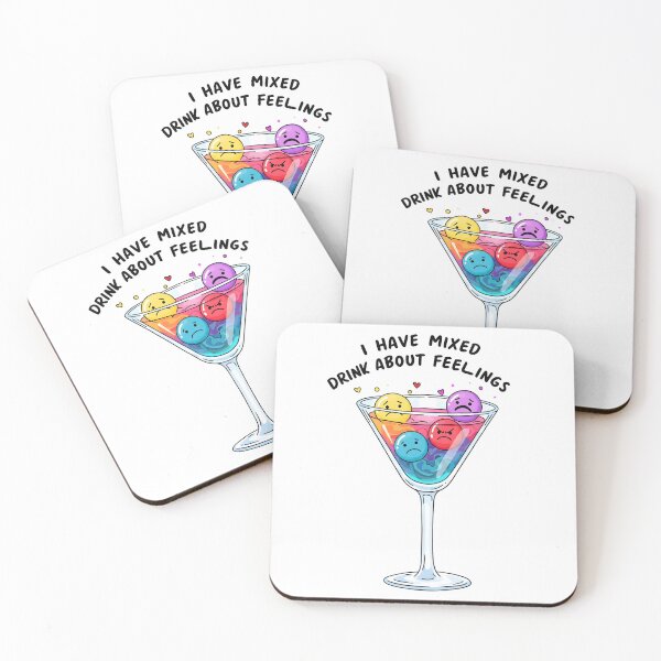 Item preview, Funny Cocktail Quote Design - "I Have Mixed Drinks About Feelings" designed and sold by Hooodify.