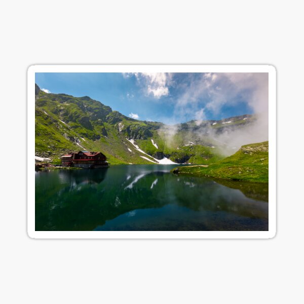 beautiful landscape of Balea Lake Sticker