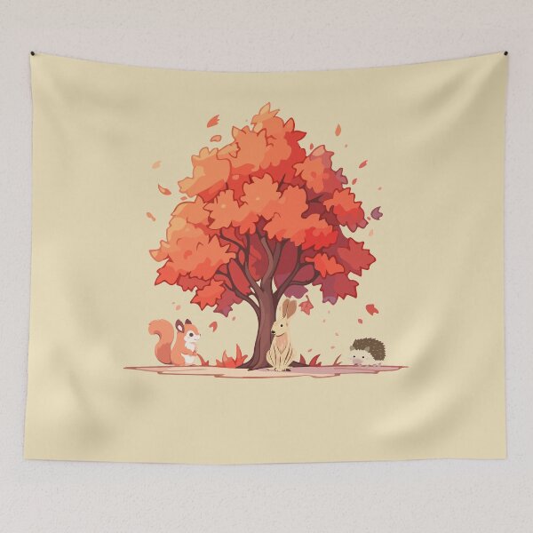 Item preview, Autumn Scene with Tree and Animals designed and sold by A-Szczesniak.