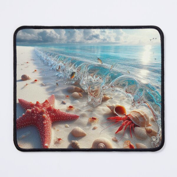 Item preview, AI-Designed Clear Beach with Starfish – Realistic Ocean Artwork for Clothing, Accessories & Beach Lovers designed and sold by knalpot-design.