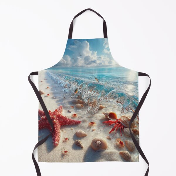 Item preview, AI-Designed Clear Beach with Starfish – Realistic Ocean Artwork for Clothing, Accessories & Beach Lovers designed and sold by knalpot-design.
