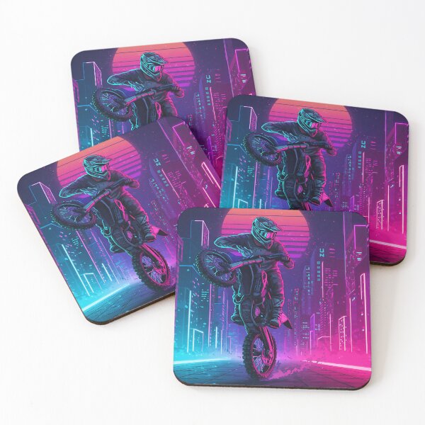 Item preview, Night Rider: Motocross in the Neon City designed and sold by KoolArtDistrict.