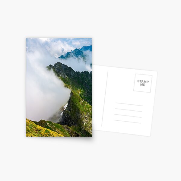 clouds rising in Fagaras mountains Postcard