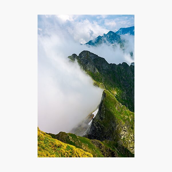 clouds rising in Fagaras mountains Photographic Print