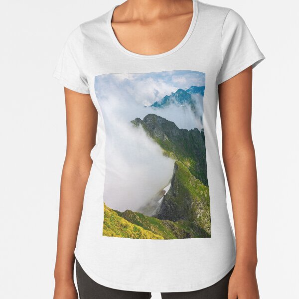 clouds rising in Fagaras mountains Premium Scoop T-Shirt