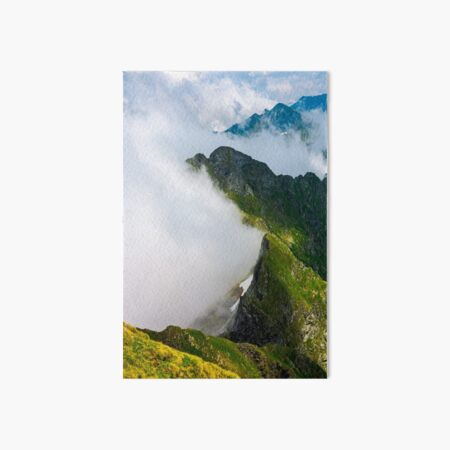 clouds rising in Fagaras mountains Art Board Print