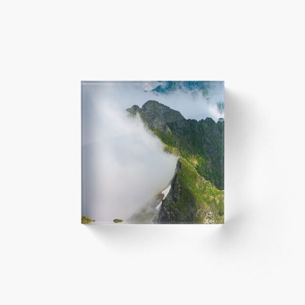 clouds rising in Fagaras mountains Acrylic Block
