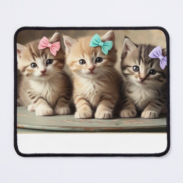 Item preview, Vintage Kittens Wearing Bows designed and sold by I Dress In Digital (I DID).