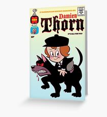 Little Horror Flicks - Damien Thorn Greeting Card