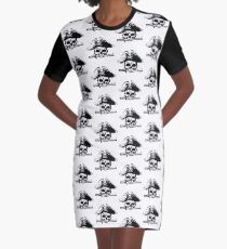 Pirates Adventure Mallorca Merchandise Skull White Pattern Graphic T-Shirt Dress