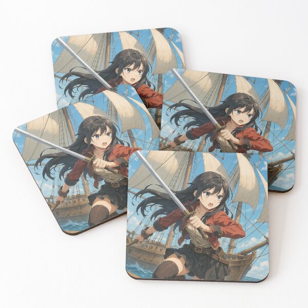 Item preview, Anime Pirate Girl Boarding a Ship with Sword designed and sold by CHBB.