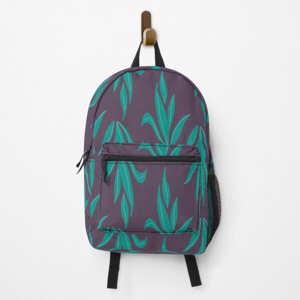 Item preview, Modern Leaf Pattern – Teal Botanical Design on Deep Plum Purple Background designed and sold by Warm Whimsy Designs.