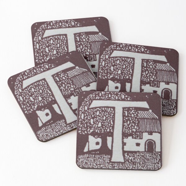 Item preview, Art by Mike Linocut and digitally edited, Alphabet Letter T, combinable designed and sold by allartbymike.