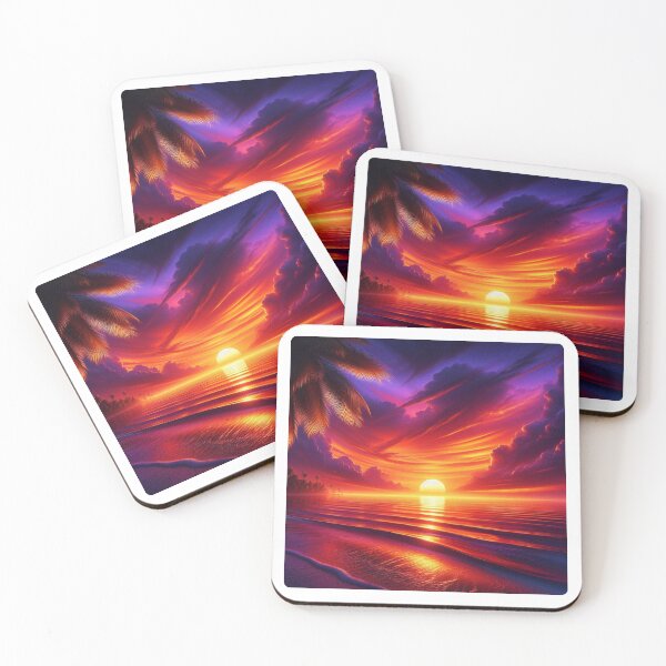 Item preview, AI-Designed Beach Sunset with Clear Water – Captivating Ocean Artwork for Clothing, Accessories & Beach Lovers designed and sold by knalpot-design.