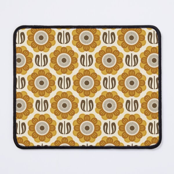 Item preview, KF 0368 D - Vintage Retro Daisy 70s Floral Pattern in Yellow Brown designed and sold by KhakiFinch.