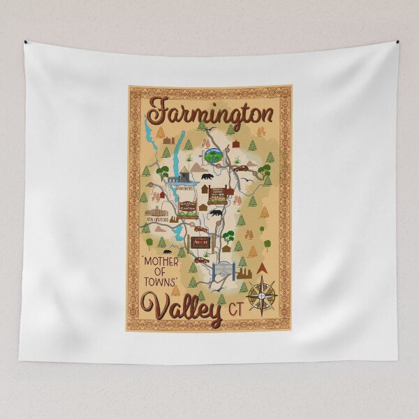 Item preview, Farmington Valley, Connecticut Stylized Map designed and sold by MMc Buck.