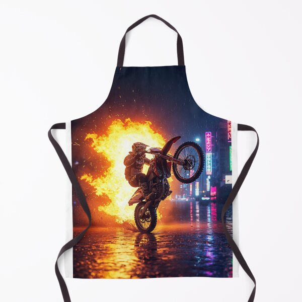 Item preview, Night Rider Dirt Bike Wheelie Fire Stunt Urban designed and sold by KoolArtDistrict.