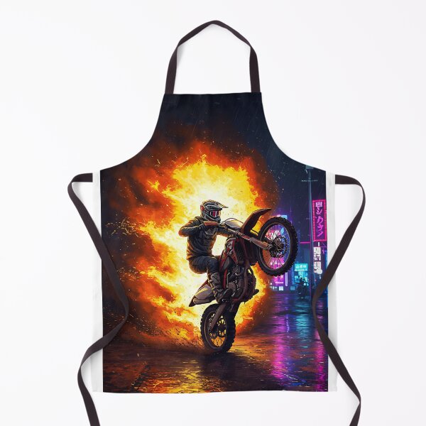 Item preview, Night Rider Dirt Bike Wheelie Fire Stunt Urban designed and sold by KoolArtDistrict.