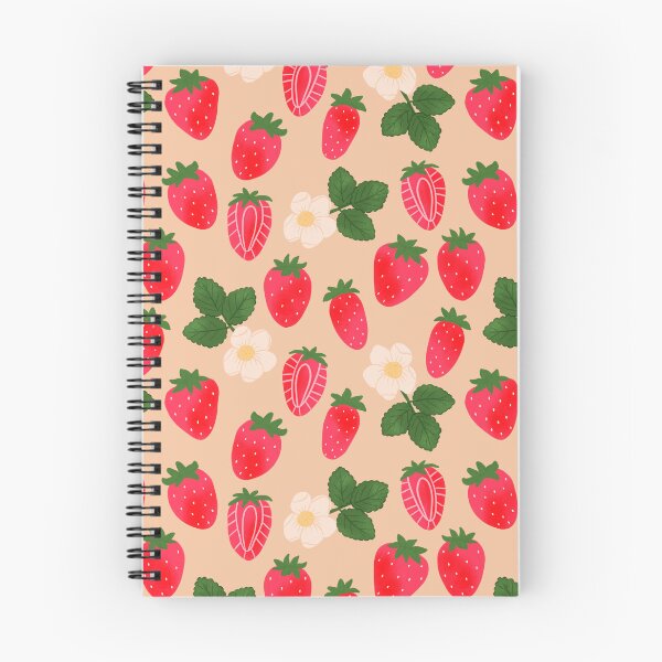 Item preview, Strawberry fields on peach yellow background designed and sold by Blooming June Design.