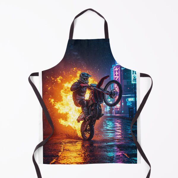 Item preview, Night Rider Dirt Bike Wheelie Fire Stunt Urban designed and sold by KoolArtDistrict.