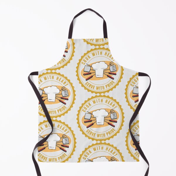 Item preview, Cook With Heart Serve With Pride Golden Grill Emblem designed and sold by SplashTastic.