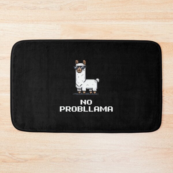 Item preview, No Probllama Cool Pixel Llama Pun Quote designed and sold by Dream-Fab.