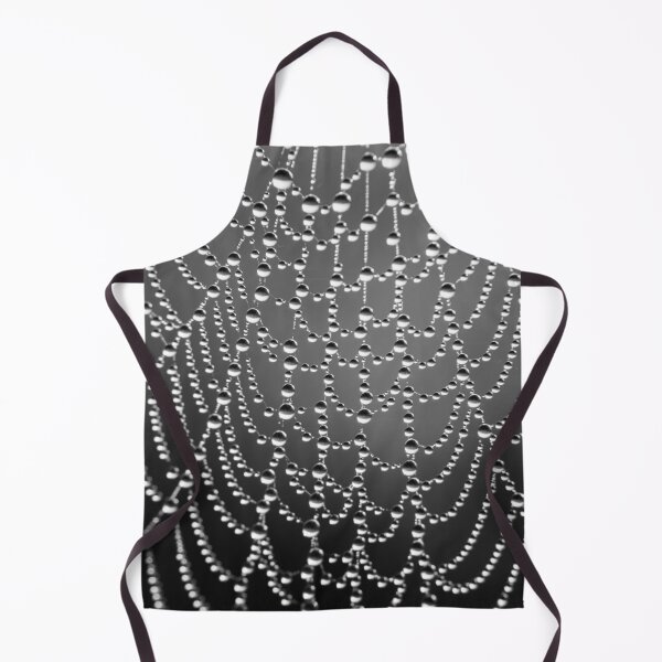 Item preview, Black and White Spider Web with Water Droplets – Delicate Beauty in Detail designed and sold by MacroElegance.