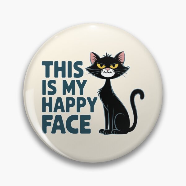 Item preview, This Is My Happy Face Funny Cat Quote designed and sold by Dream-Fab.