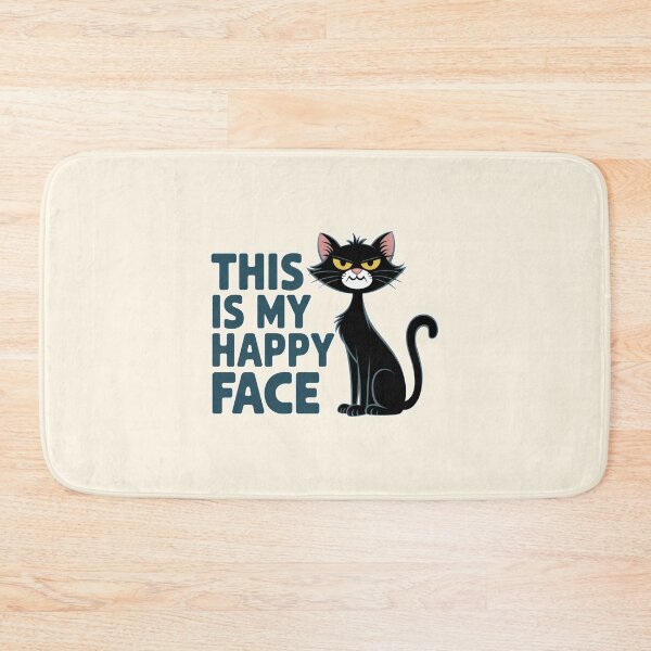 Item preview, This Is My Happy Face Funny Cat Quote designed and sold by Dream-Fab.