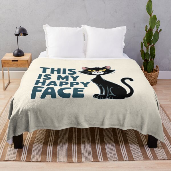 Item preview, This Is My Happy Face Funny Cat Quote designed and sold by Dream-Fab.