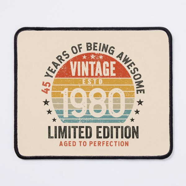 Item preview, 45th Birthday Awesome 45 Years Vintage Since 1980 designed and sold by eclecTEEq.