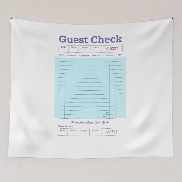 Item preview, Blue Guest Check designed and sold by abigailwiley.