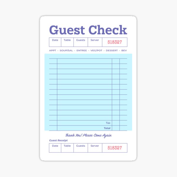 Item preview, Blue Guest Check designed and sold by abigailwiley.