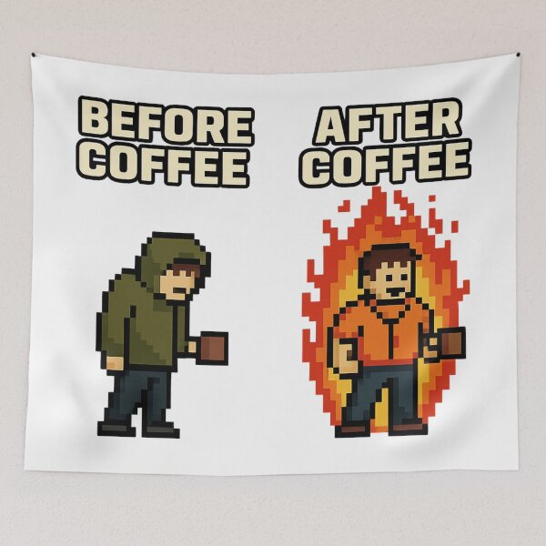 Item preview, Before Coffee / After Coffee – Pixel Glow-Up designed and sold by Loot Locker.