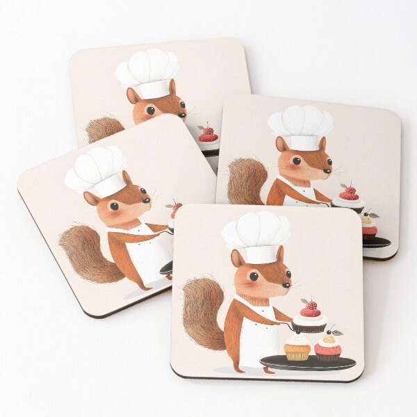 Item preview, Cute Squirrel Chef with Fancy Desserts  designed and sold by Anicue.
