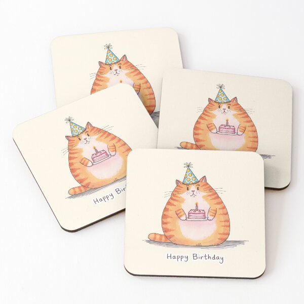 Item preview, Happy Birthday Cute Cat Party Illustration designed and sold by Dream-Fab.