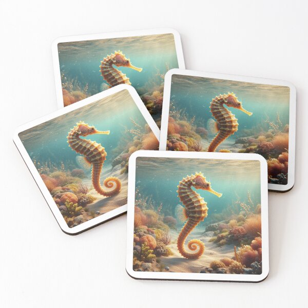 Item preview, AI-Designed Seahorse Under Clear Sea – Stunning Ocean Artwork for Clothing, Accessories & Beach Lovers designed and sold by knalpot-design.