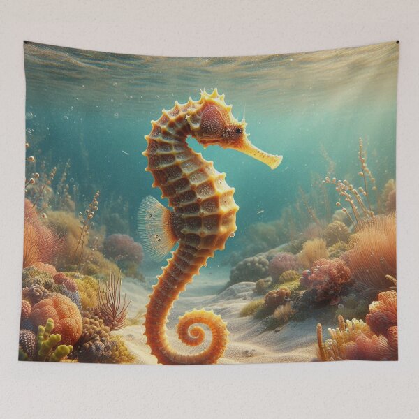 Item preview, AI-Designed Seahorse Under Clear Sea – Stunning Ocean Artwork for Clothing, Accessories & Beach Lovers designed and sold by knalpot-design.