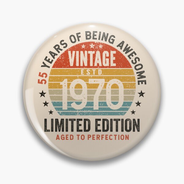 Item preview, 55th Birthday Awesome 55 Years Vintage Since 1970 designed and sold by eclecTEEq.