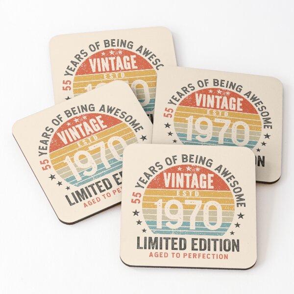 Item preview, 55th Birthday Awesome 55 Years Vintage Since 1970 designed and sold by eclecTEEq.