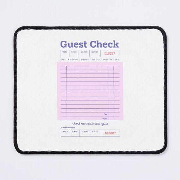 Item preview, Pink Guest Check designed and sold by abigailwiley.