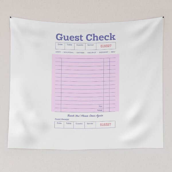 Item preview, Pink Guest Check designed and sold by abigailwiley.