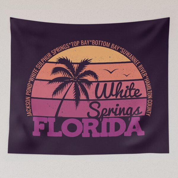 Item preview, White Springs Florida Retro Sunset Local Pride Logo designed and sold by CRHPOD20.