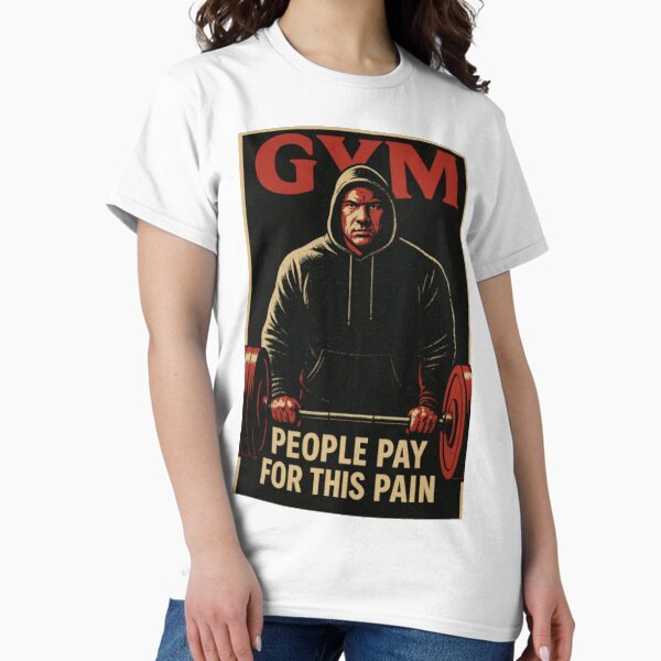 Vista previa del artículo con la obra «GIMNASIO - La gente paga por este dolor», diseñado y vendido por BroShirtStore.