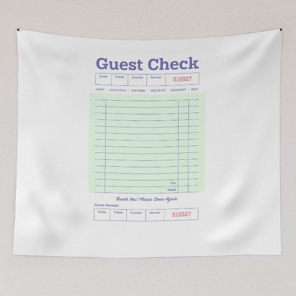 Item preview, Green Guest Check designed and sold by abigailwiley.