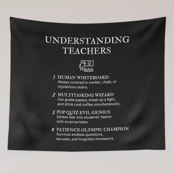 Item preview, UNDERSTANDING TEACHERS – Funny Teacher Humor - Black designed and sold by PsyFlow35.
