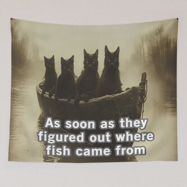 Item preview, Cats Learn How To Fish designed and sold by Surreallytee.